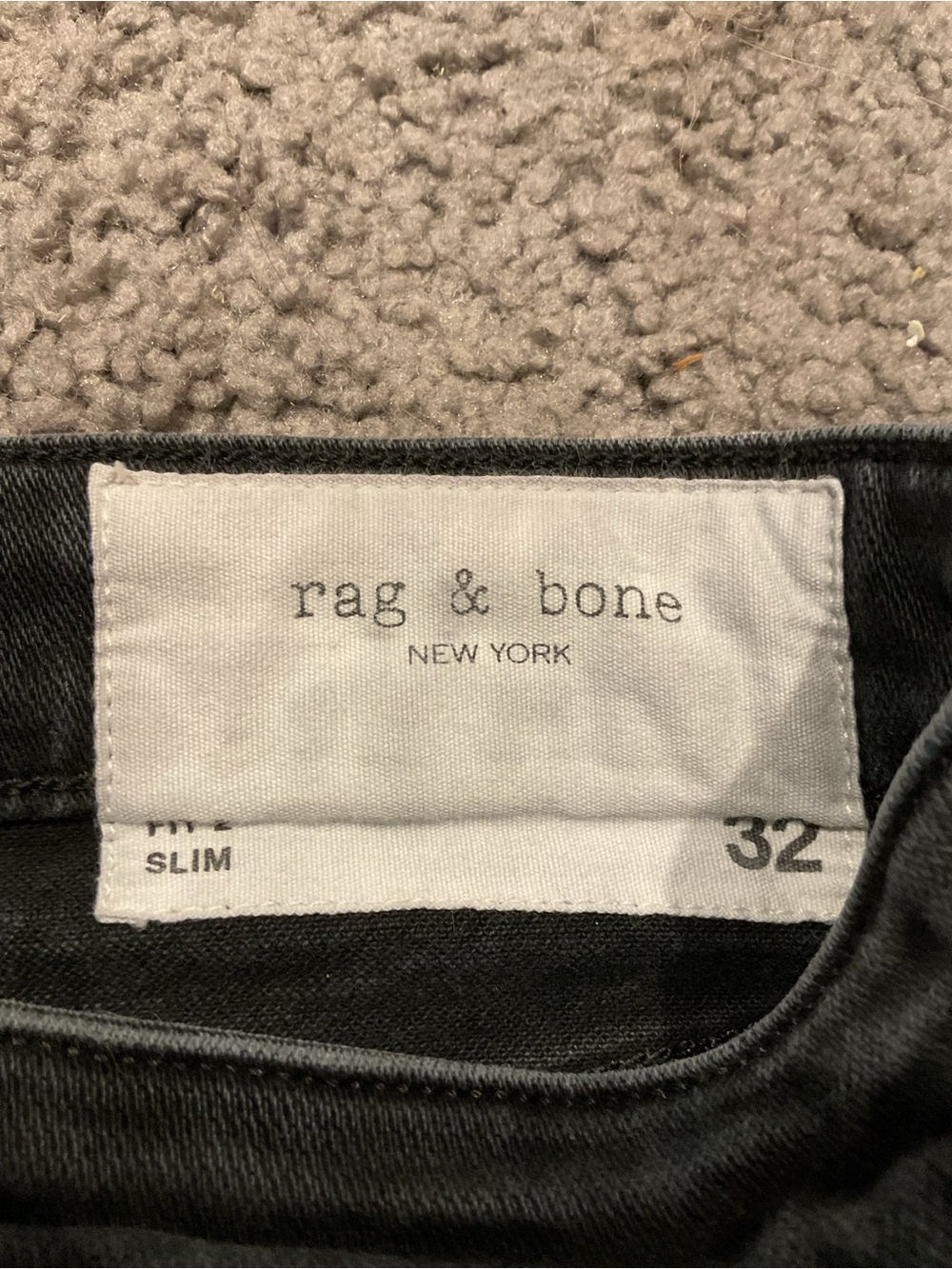 Rag & Bone Fit 2 Slim Men’s Black Button Fly Denim Jeans Pants sz 32 - Picture 2 of 10